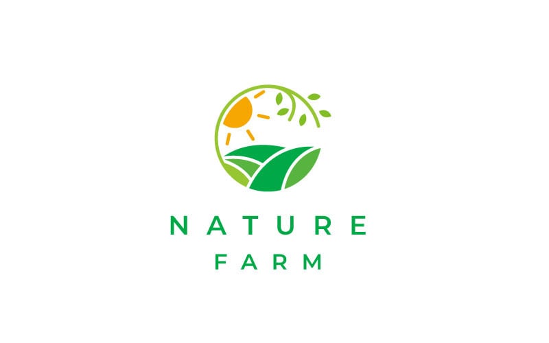 Green Nature Farm Agriculture Logo Design Vector Template