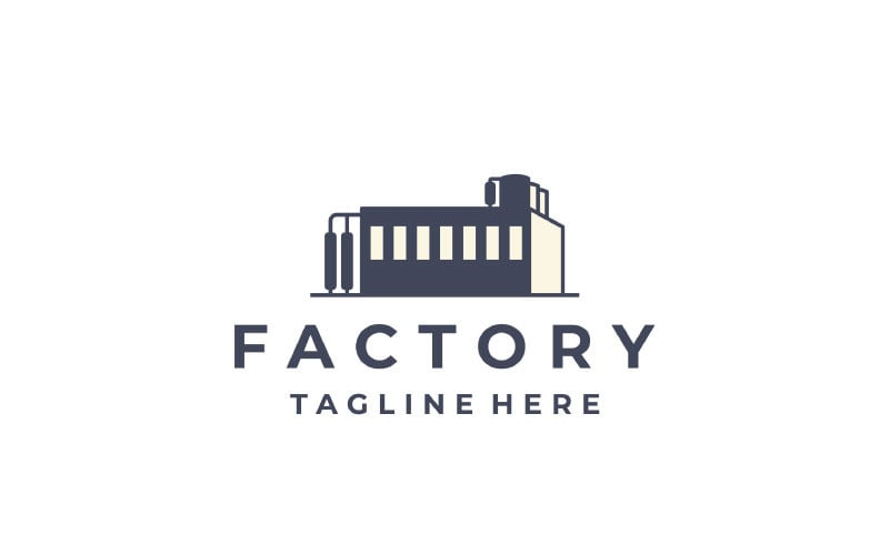 Logo de bâtiment d'usine, vecteur de conception de logo industriel moderne