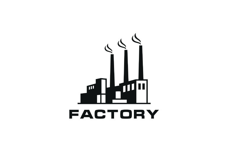 Modèle de conception de logo de bâtiment d'usine