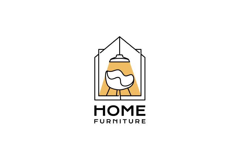 Modern Ev Ev Mobilyaları Logo Tasarım Şablonu