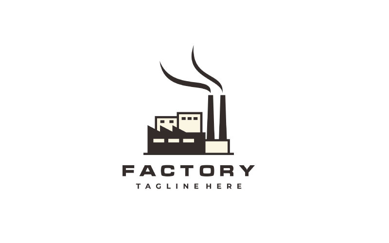 Moderne industrielle Logo-Vorlage für Fabrikgebäude