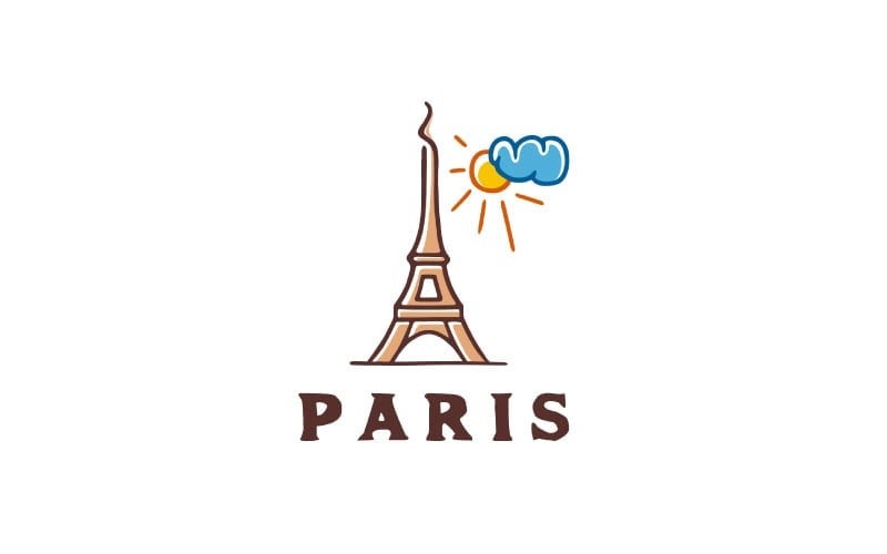 Paris Eyfel Kulesi Logo Tasarımı. Eyfel Kulesi'nin Vektör Çizim