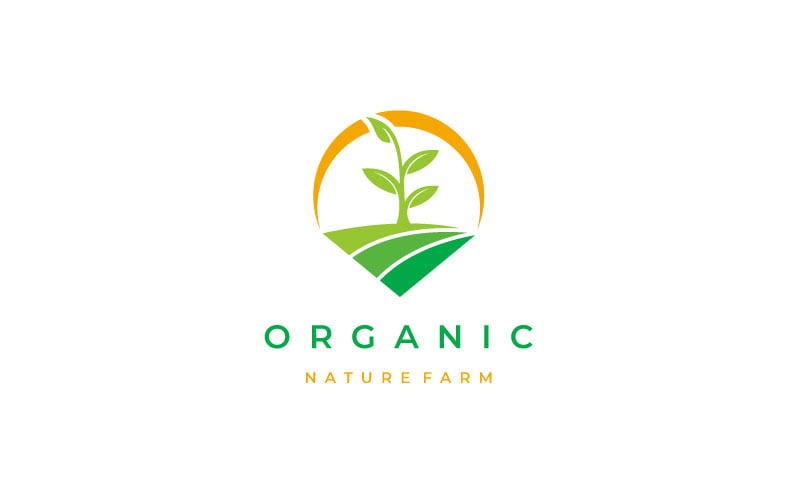 Природа Фермы Сельское Хозяйство Дизайн Логотипа Векторные Иллюстрации
