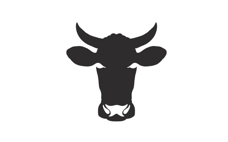 Retro krowa głowa sylwetka Farm Ranch Logo Design Inspiracja