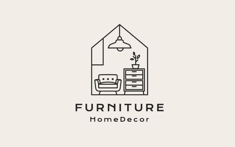 chair interior logo design, vector template, Minimalist furniture