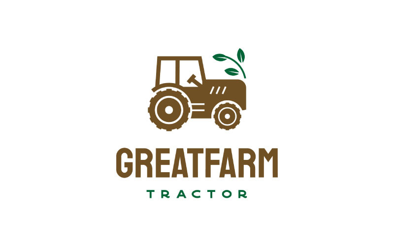 Traktor gård jordbruk logotyp design vektor mall