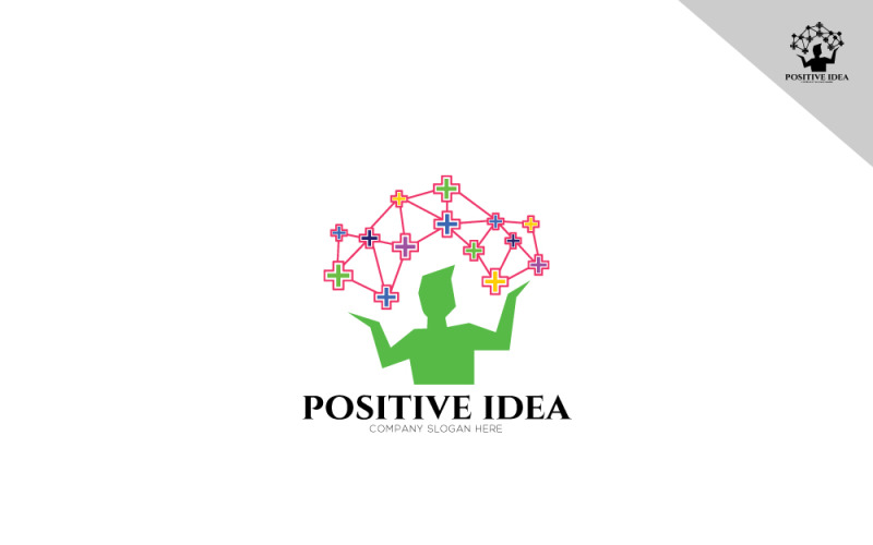 Modèle de logo d'idée positive minimale