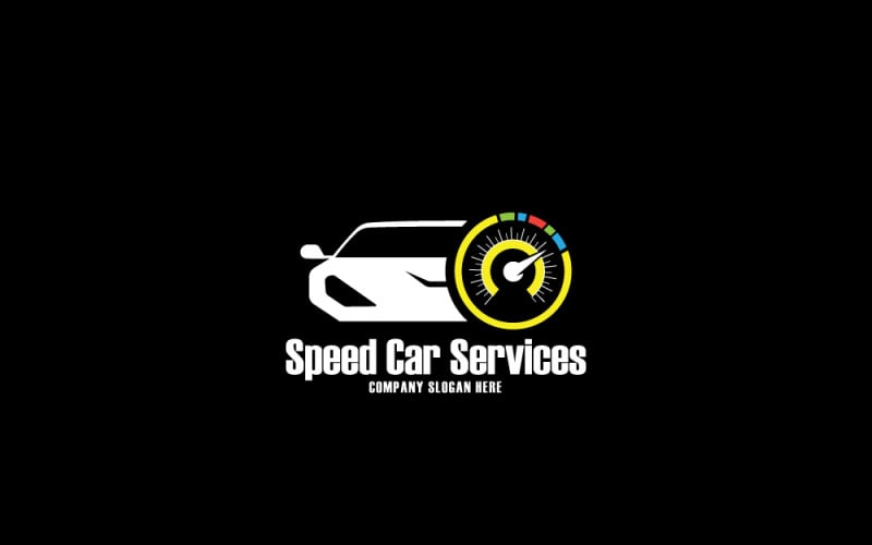 Modèle de logo de services de voiture à vitesse minimale