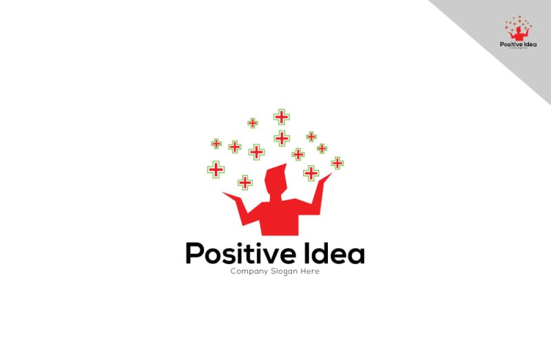 Modello di logo dell'idea positiva della gente