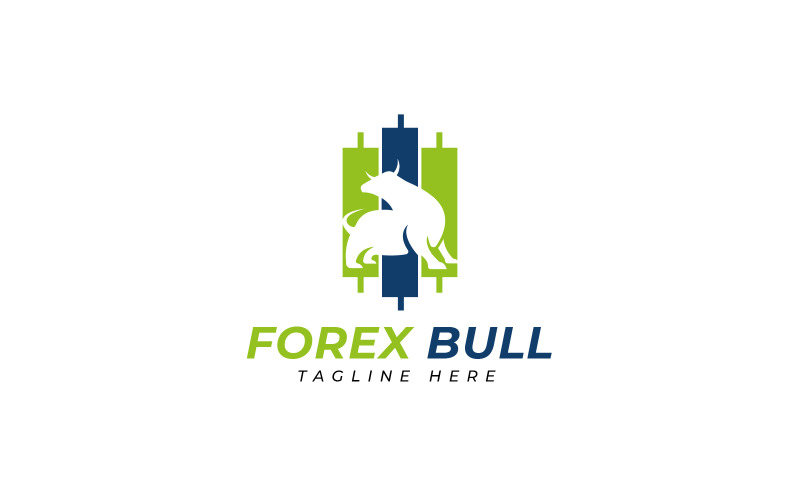 plantilla de diseño de logotipo de servicio de comercio de forex bull
