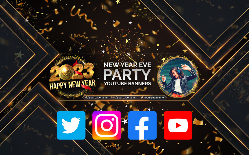 Modello per la progettazione di copertine e banner per social media, Facebook, Instagram, Youtube, Twitter