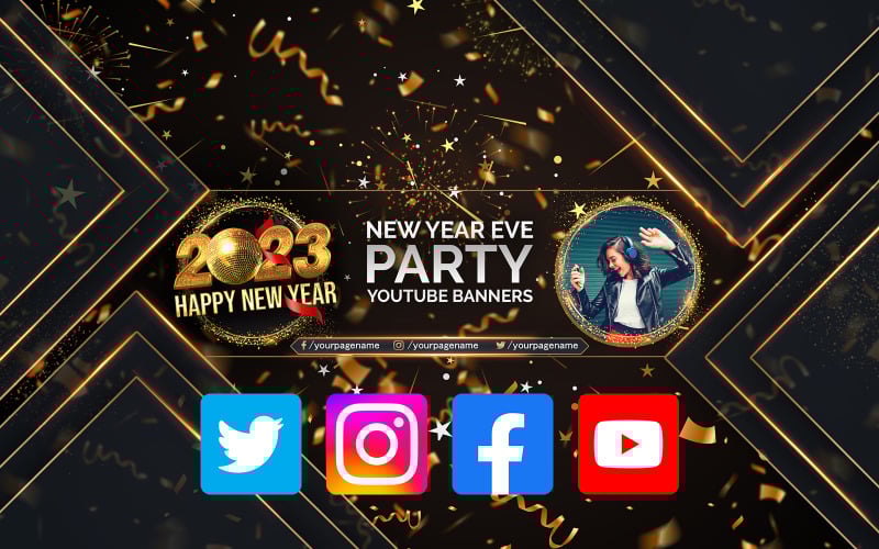Modelo de design de capa e banner de mídia social, Facebook, Instagram, Youtube, Twitter