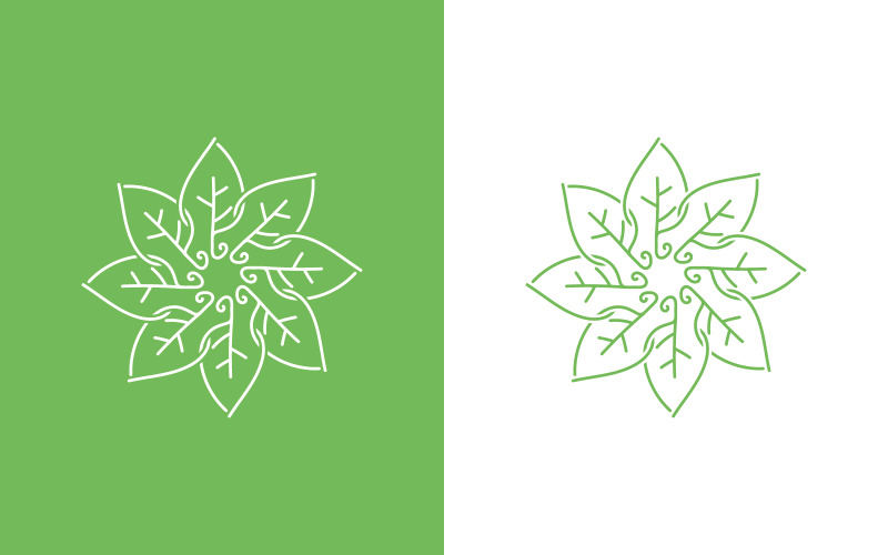叶线艺术插图矢量模板