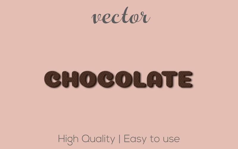 Choklad | 3D Choklad Text Style | Modern chokladredigerbar vektortexteffekt