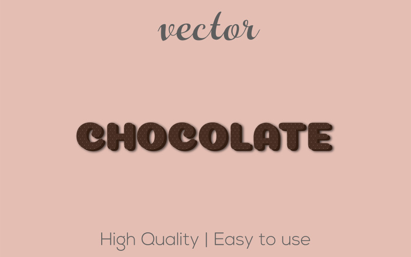 çikolata | 3D Çikolata Metin Stili | Modern Çikolata Düzenlenebilir Vektör Metin Etkisi