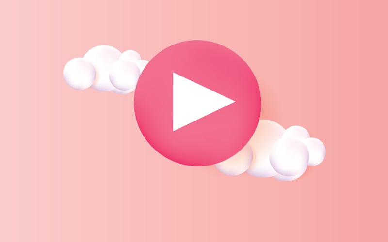 Media Play-knop 3D-sjabloon