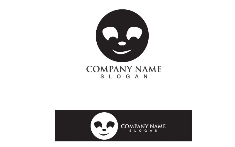 Panda Logo Black And White Head Vector V`8 - TemplateMonster