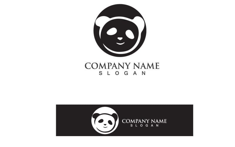 Panda Logo Noir Et Blanc Tête Vecteur V9