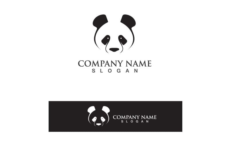 Panda Logo Preto E Branco Cabeça Vector V7