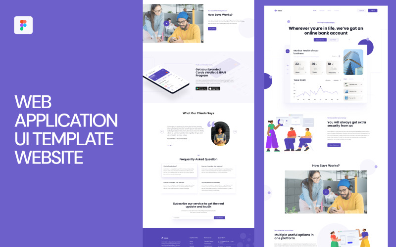 Site de modelo de interface do usuário de aplicativo da Web