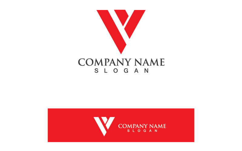 V Logo Plantilla Vector Icono Ilustración V9