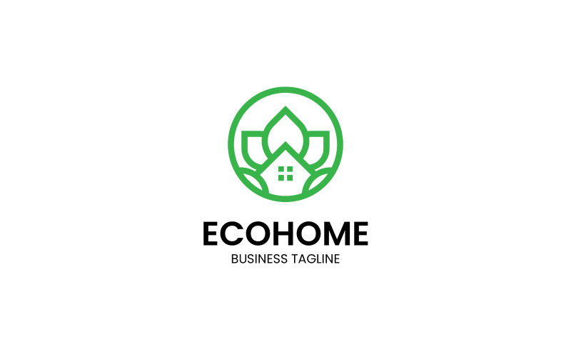 Eco Home House Logo Design sablon