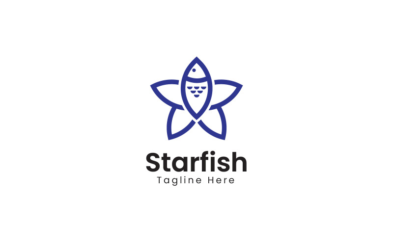 Modèle de conception de logo étoile de mer