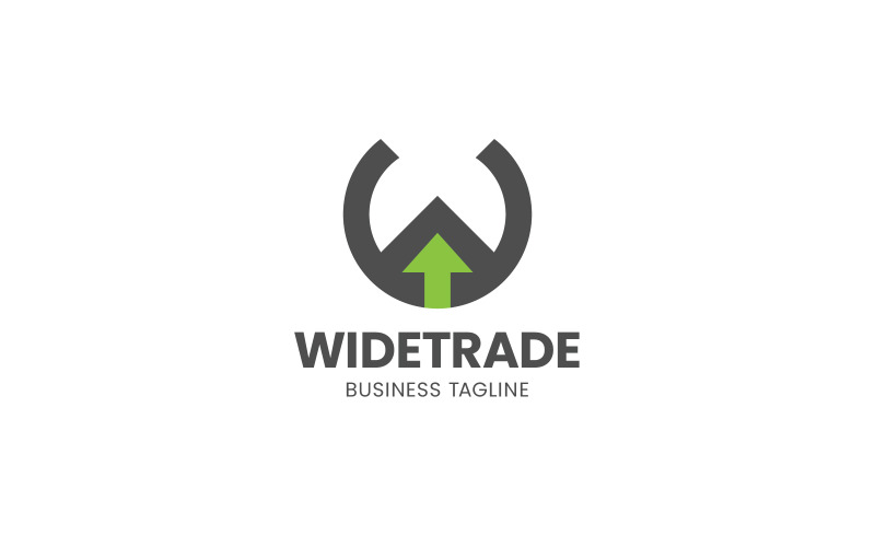 Шаблон дизайна логотипа W Letter Arrow Trading