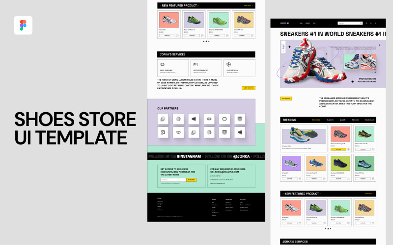 Figma-Vorlage für die Benutzeroberfläche des Schuhgeschäfts