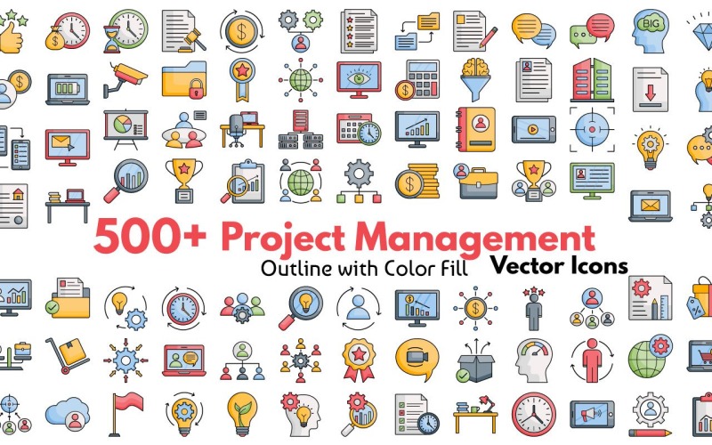 Projectmanagement vectorpictogram | AI | EPS | SVG
