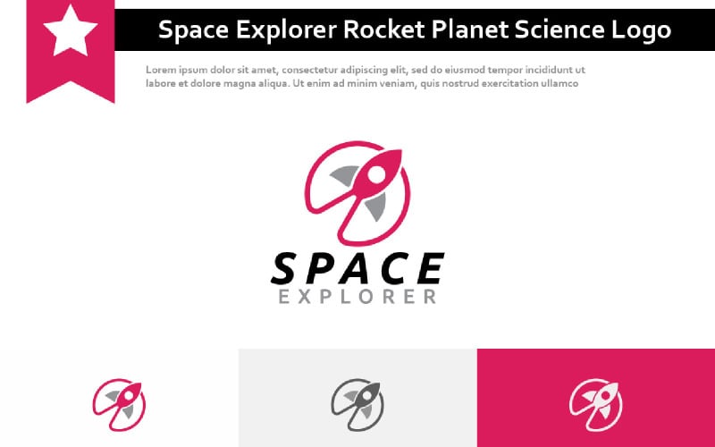 Space Explorer Rocket Planet Modern Science logó