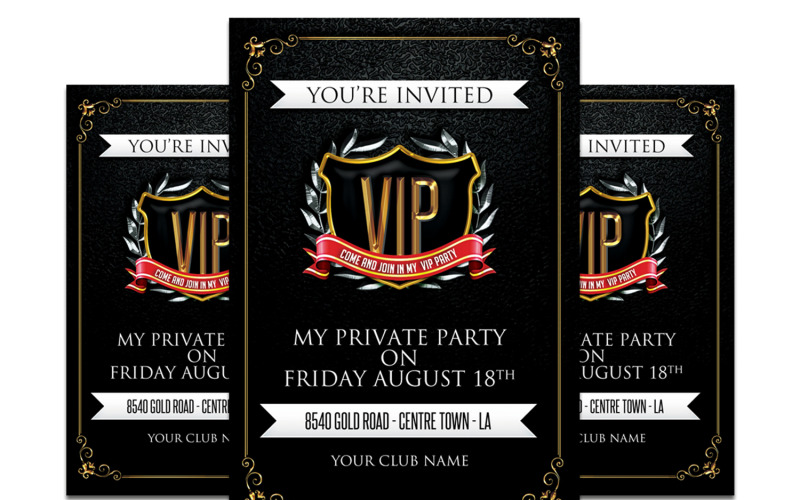 Szablon ulotki z zaproszeniem VIP #2