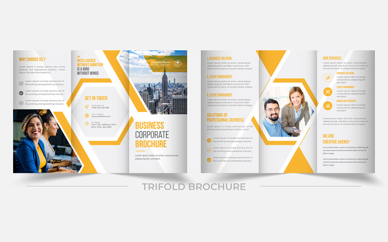 Brochure a tre ante per affari | Design del modello di branding aziendale multiuso