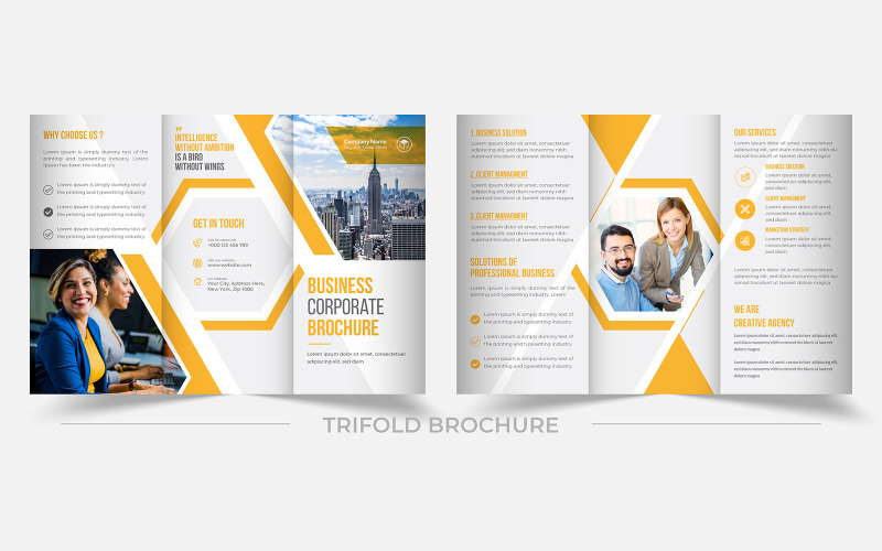 Brochure commerciale à trois volets | Conception de modèle de marque d'entreprise polyvalente