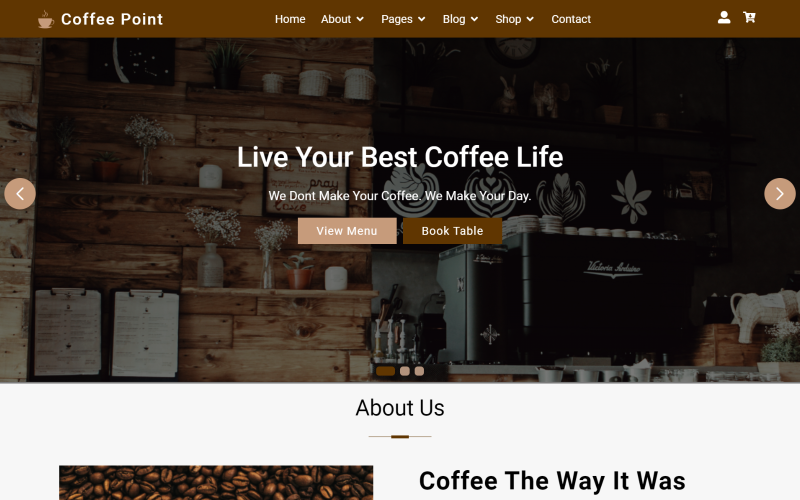 Coffee Point - 咖啡店 React 网站模板