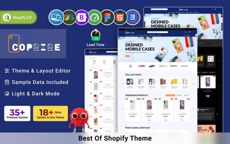 Coprire – Адаптивна тема Mobie Cover Care Shopify 2.0
