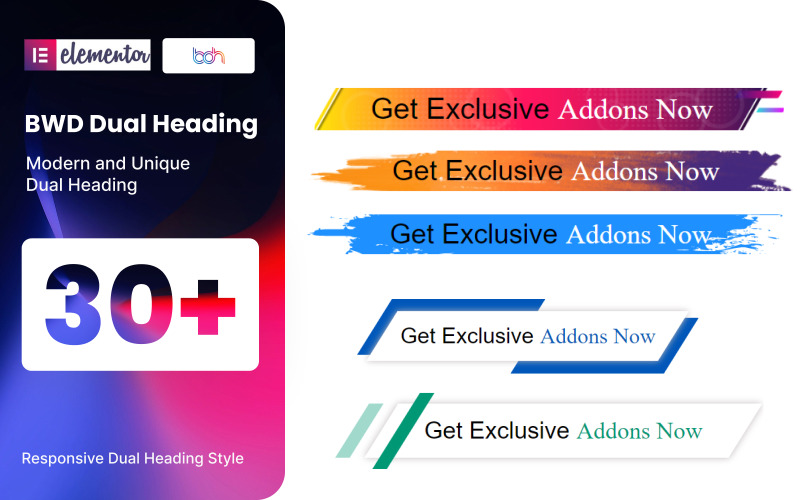 Plugin WordPress se dvěma nadpisy pro Elementor
