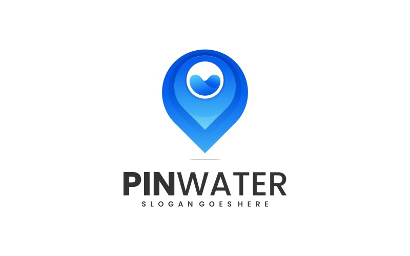 Pin Wasserverlauf Logo-Stil