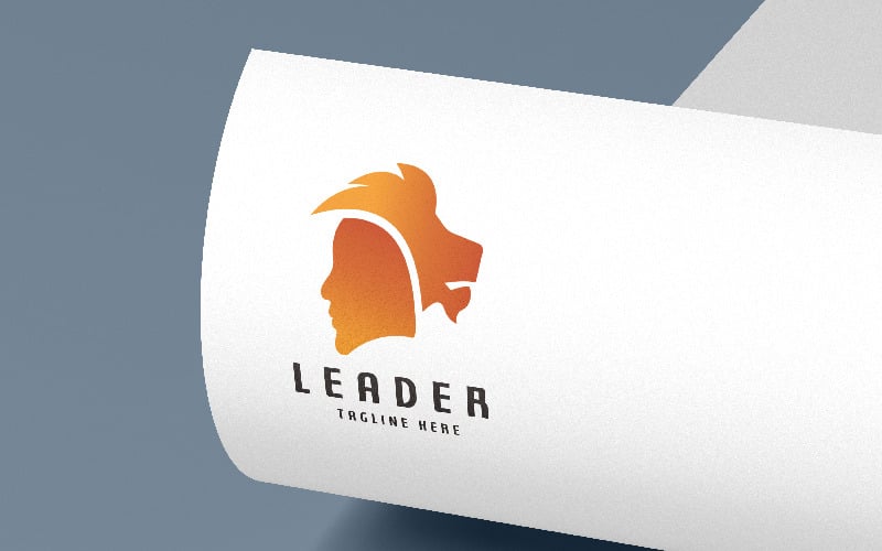 Logotipo de líderes humanos y leones - TemplateMonster