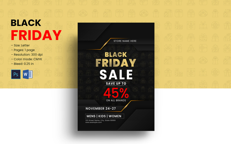 Black Friday promóciós akciós szórólap