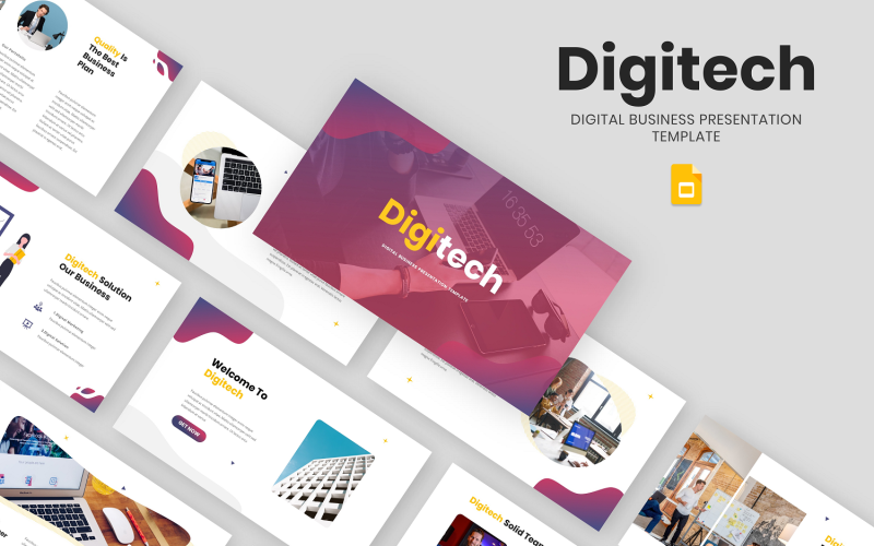 Digitech - Modèle de diapositives Google pour les entreprises numériques