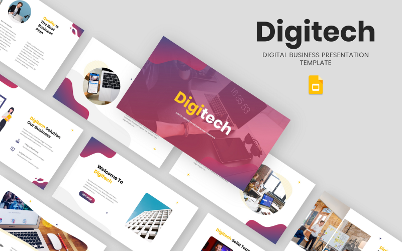 Digitech - Шаблон слайдов Google для цифрового бизнеса