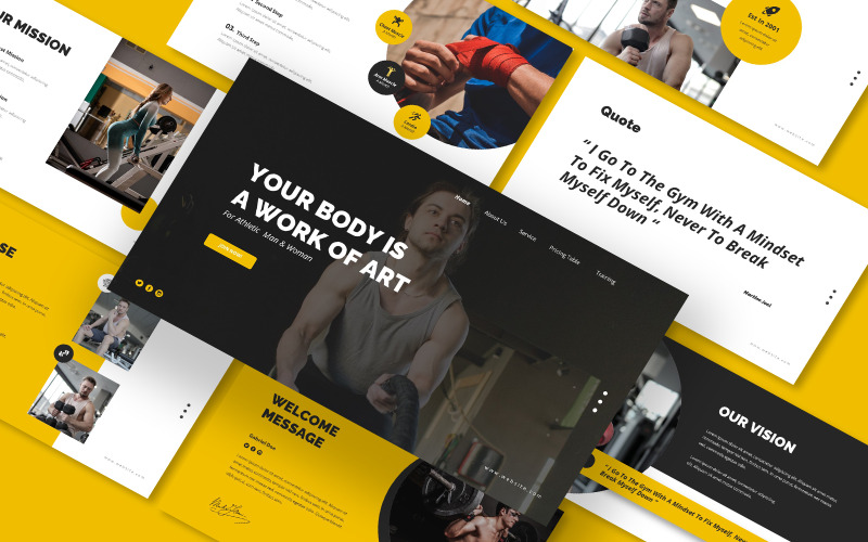 Gym en fitness Google Slides-presentatiesjabloon