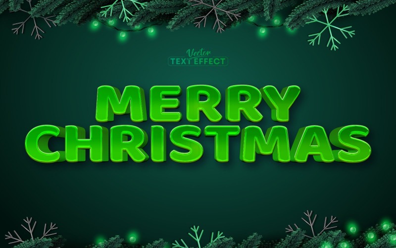 Joyeux Noël - Effet de texte modifiable, style de texte de dessin animé de Noël, illustration graphique