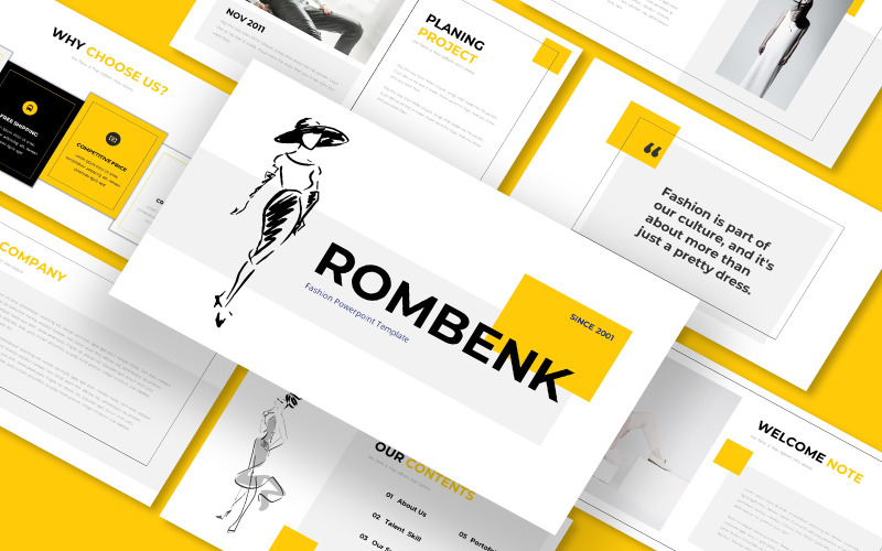 Modelo do Google Slides Rombenk Fashion