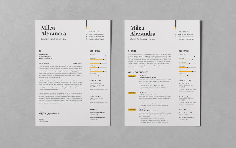 Modelos de Design de Currículo/CV PSD Vol 97