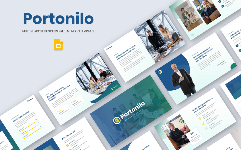 Portonilo - Modèle de diapositive Google pour entreprise polyvalente