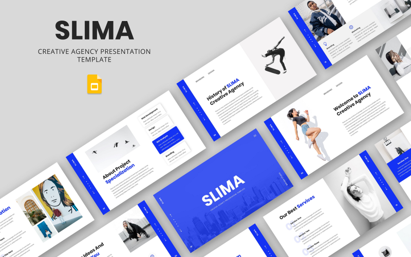 SLIMA - Modelo de slides do Google para agência de criação