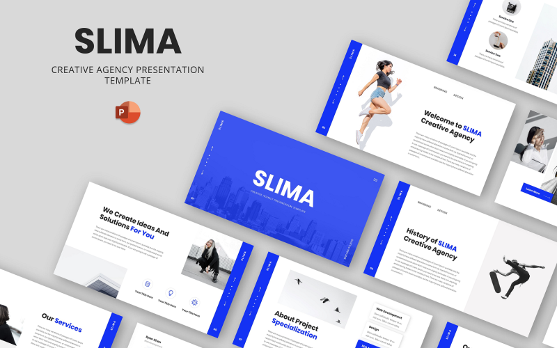 SLIMA - PowerPoint-sjabloon voor creatief bureau
