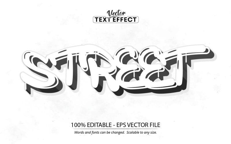 Street - Effetto testo modificabile, stile testo Graffiti, illustrazione grafica